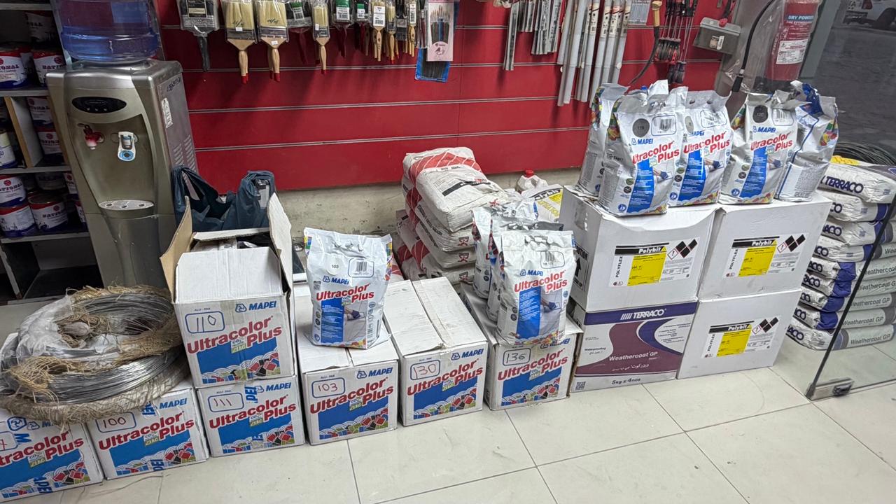 Mapei Ultracolor, Terraco Weathercoat and paint brushes ready stock